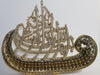 Luxuriöse Islamische Kalligrafie-Deko mit Strasssteinen – Elegantes Arabisches Kunstwerk in Gold