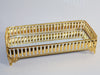 Rechteckiges Goldtablett mit Spiegelboden – Elegantes Deko- und Serviertablett für Zuhause und Events, Länge: 30cm , Breite 15cm , Höhe 8cm.