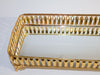 Rechteckiges Goldtablett mit Spiegelboden – Elegantes Deko- und Serviertablett für Zuhause und Events, Länge: 30cm , Breite 15cm , Höhe 8cm.