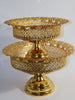 Goldene 2-stöckige Etagere – Elegante Deko-Schale für Süßigkeiten, Obst und Hochzeitsdeko