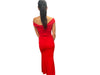 Elegantes Abendkleid in Rot mit Off-Shoulder und hohem Beinschlitz