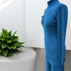 Damen Strick-Zweiteiler mit Rollkragen – Blau