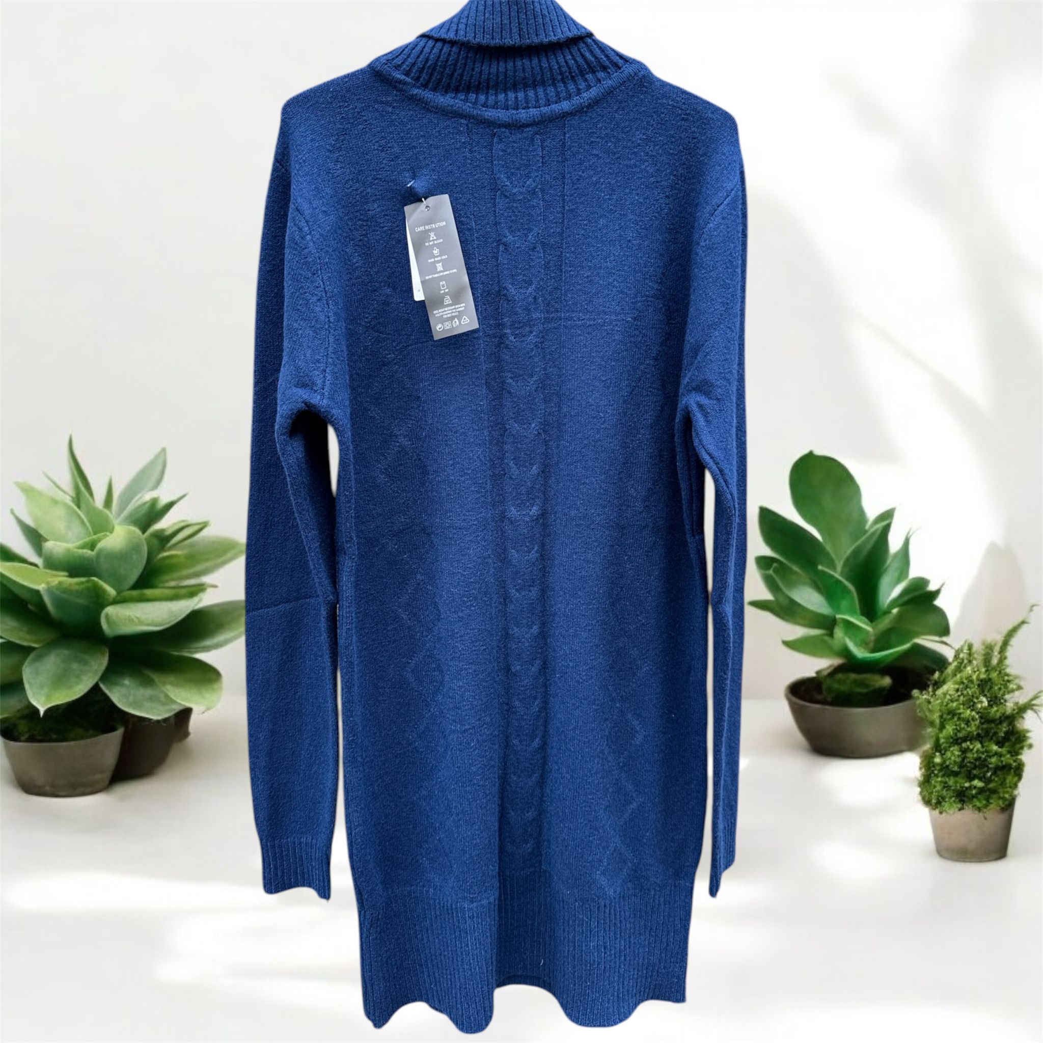 Eleganter Strickpullover mit Rollkragen für Damen, Wintermode, bequemes Strickkleid