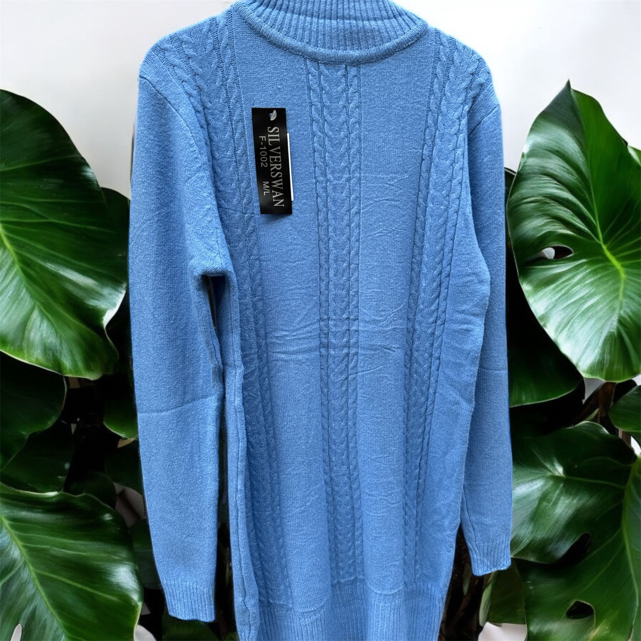 Eleganter Strickpullover mit Rollkragen für Damen, Wintermode, bequemes Strickkleid
