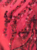 Elegantes Abendkleid in Glitzerndem Rot mit Tiefem Ausschnitt